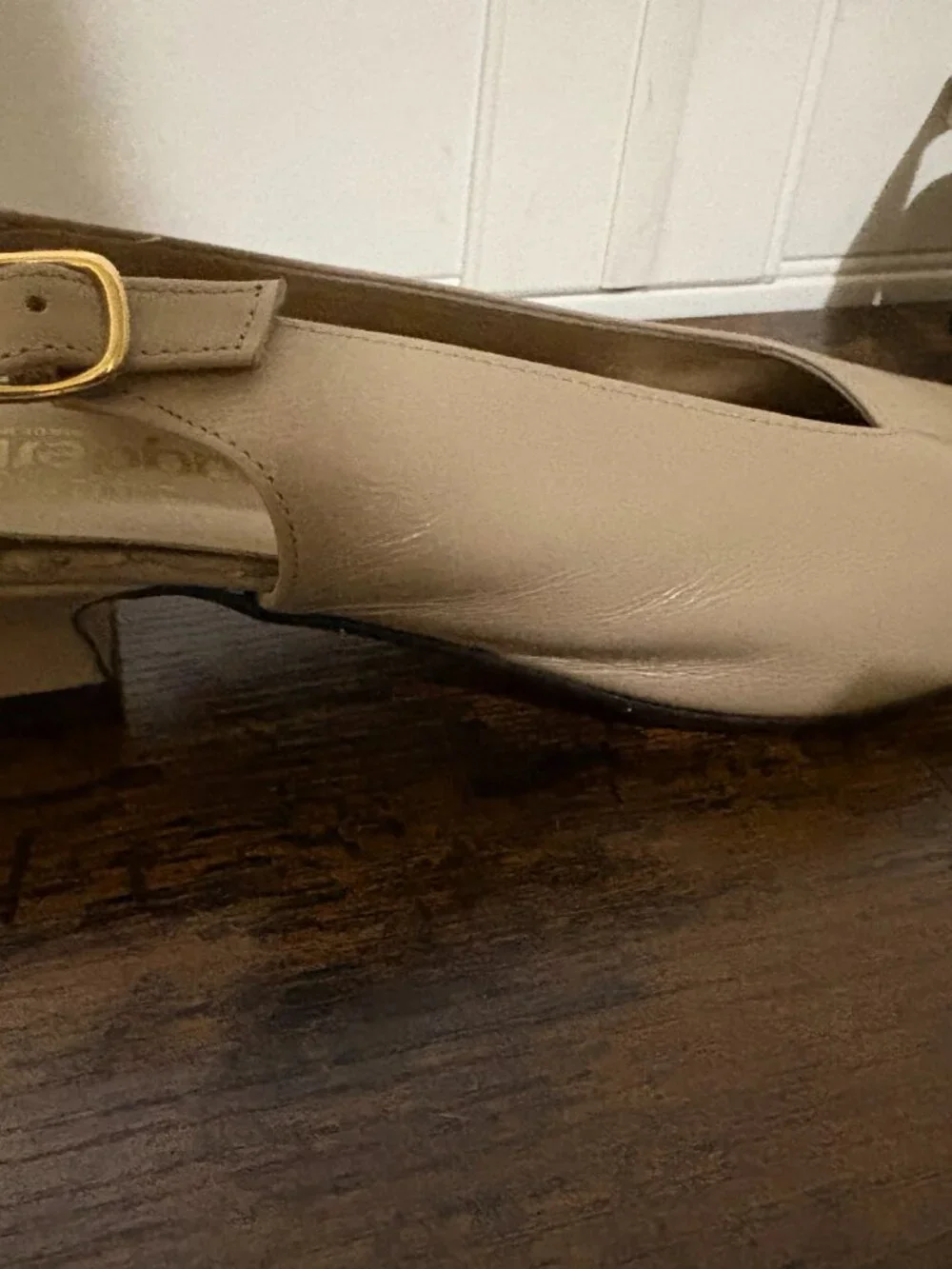 🛍️ California Magdesians Vintage Peep Toe Slingback Heels 10 Neutral Beig